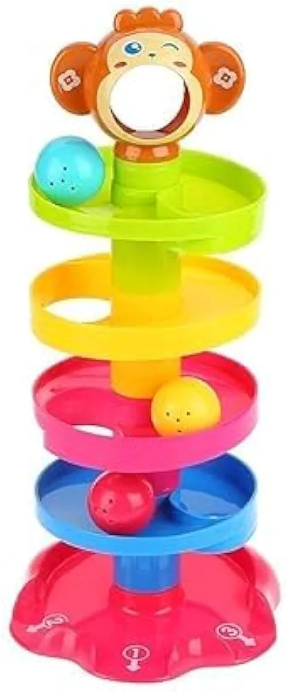 Roll Ball best for early Education Rolling and Swirling Ramp Drop Toy for Kids | 5 Layers | 4 Balls. - (Multicolour).