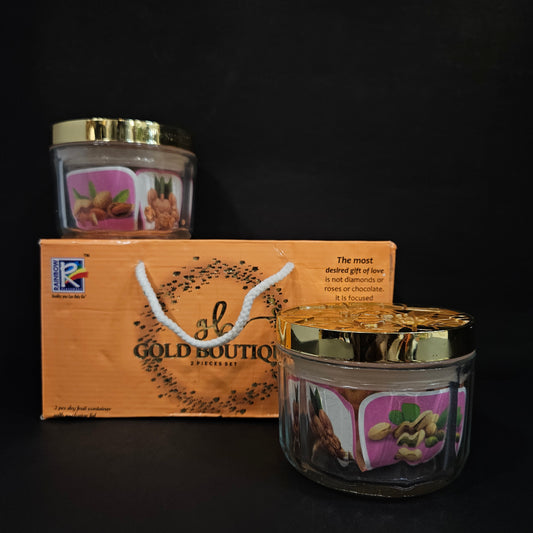 Gold Boutique 2 piece set storage containers for groceries & dry fruits storage purpose