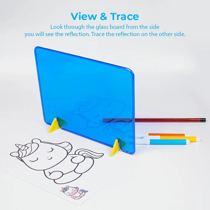 Mirror Art Unicorn Themed Creative Art & Craft Drawing Colouring Game for Kids