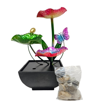 3-tier lotus metal tabletop water fountain, a popular indoor decorative showpiece