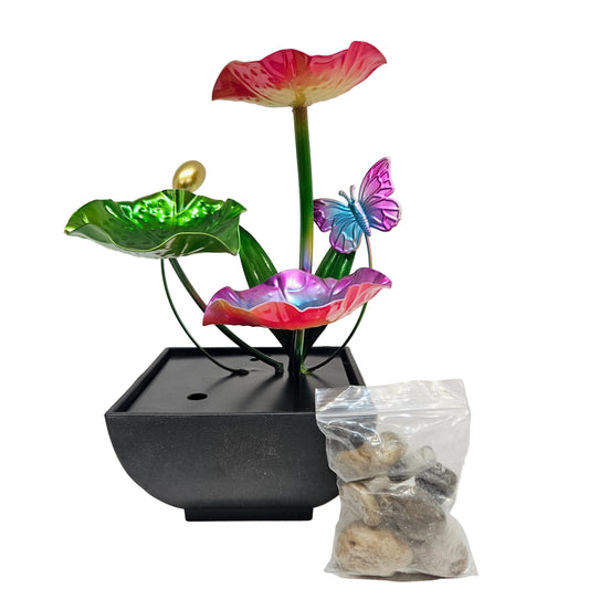 3-tier lotus metal tabletop water fountain, a popular indoor decorative showpiece