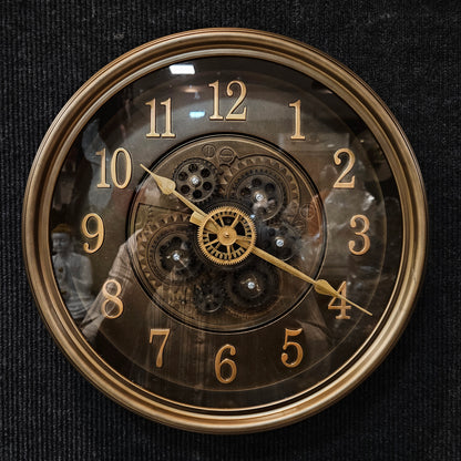 Vintage Oversized Modern Large Wall Clock with Moving Gears Steampunk Clocks