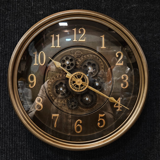 Vintage Oversized Modern Large Wall Clock with Moving Gears Steampunk Clocks