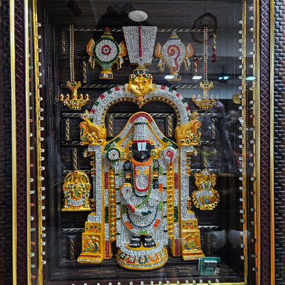Lord Balaji Photo Frame with multi colour lighting & USB connection slot for Marriage gifting,house warming