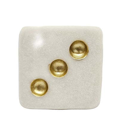 White Resin Decorative Dice Modern Tabletop Sculpture Decorative Showpiece