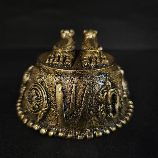 Ayyappan Traders Premium Brass Lord Balaji Charan Paduka For Pooja Lightweigth Brass Perumal Padham for Pooja| Premium Brass Balaji Feet with Shanku Chakra Namam Vishnu Charan Padhuka