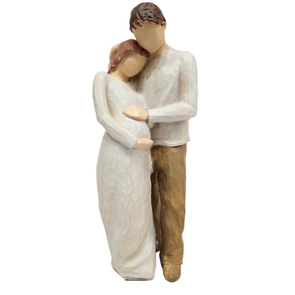 Willow Tree "Our Gift" figurine hand-painted resin couple embracing to celebrate new beginnings showpiece Figurine