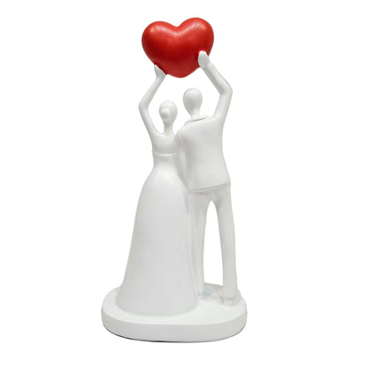 Wedding Couple with Heart Couple Figurine Showpiece