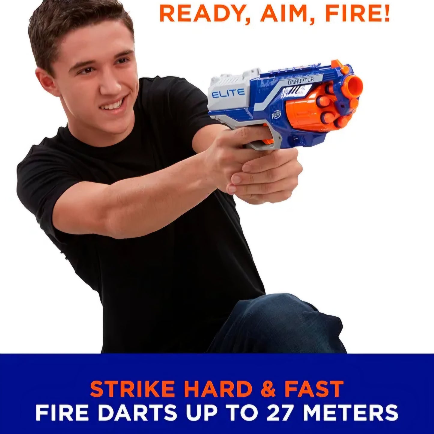 Nerf Disruptor Elite Toy Blaster,6-Dart Rotating Drum with Darts, Toys for Kids Teens&Adults, Outdoor Toy for Boys, Birthday Gift for Kids Ages 8+