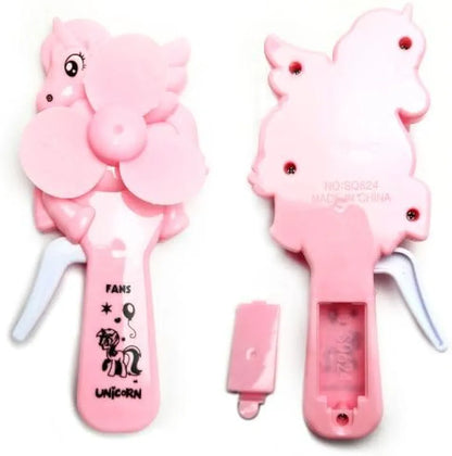Mini Unicorn Hand fan (Pack of 1 fan,Random) Mini Candy Storage|Cool Toy for Kids & Moms|Cute Squeeze toy with Soft and Safe Plastic Blade/Wings