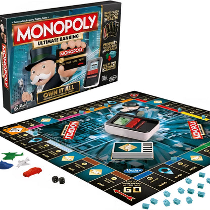 Monopoly Ultimate Banking Edition Board Game, Includes Electronic Banking Unit, Fun Christmas Board Game for Families and Kids, Strategy Game for Kids Ages 8+, Best Birthday Gift