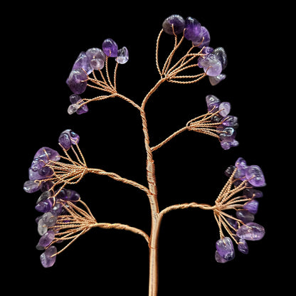Crystal Money Tree Feng Shui Natural Gem Stone Tree Amethyst|Antique Home Décor |Traditional Showpiece |Figurine |Modern Decorative |Decoration|Figurines for Home Decor