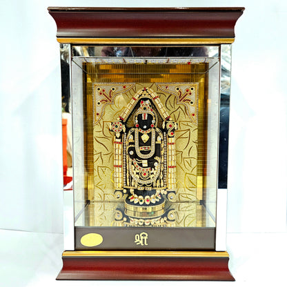 Lord Venkateshwara Balaji 24carats Gold Plated Cabin Idol for Home Decor & Lord Showpiece