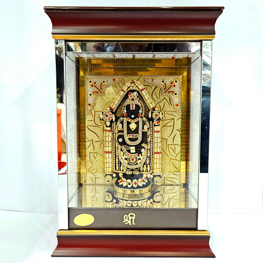 Lord Venkateshwara Balaji 24carats Gold Plated Cabin Idol for Home Decor & Lord Showpiece