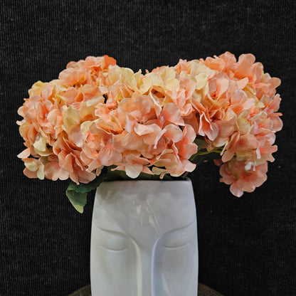 Beautiful Artificial Hydrangea Bunch with Peach Flowers for Home Decoration