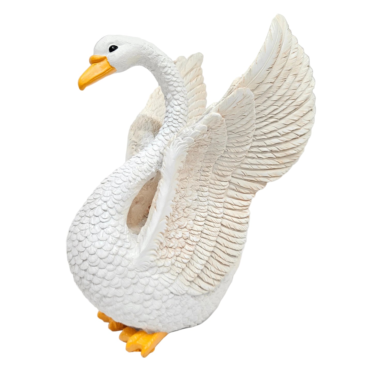 Fiber Resin Swan Idol for Home Decor | Feng Shui Vastu Love & Harmony Symbol | Decorative Bird Showpiece for Living Room Bedroom Table Shelf Gift