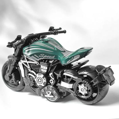 Die-Cast Motorcycles Toy Set – 1 Pcs Metal Bike Models with Pullback Action, Realistic Design, and Rolling Wheels for Kids