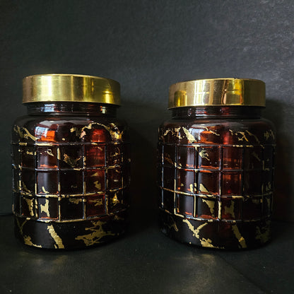 Shelly glassware Beeta 2 pieces glass jar set with Lid for groceries storage purpose