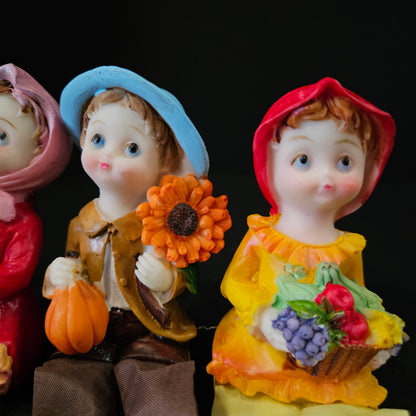 Set of 4 Kids Love couple Statue - Handicraft Decorative Home Interior & Table Decor Figurine / Marriage Wedding Anniversary Antique Gift item Decorative Showpiece