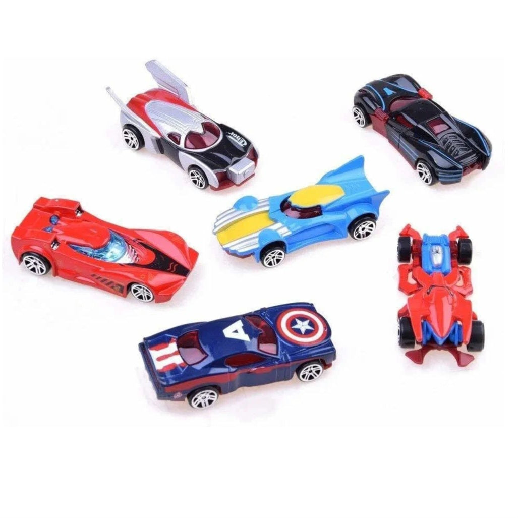 Hot Diecast Metal Car Set Models Collection of Toy Avengers Cars for Children 6 Pcs Set