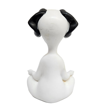 Meditating Buddha Dog Statue,Resin Yoga Dog Figurine, Cute Funny Zen Animal Tabletop Decor for Home and Garden, Tranquility and Peacefulness for Your Fairy Garden