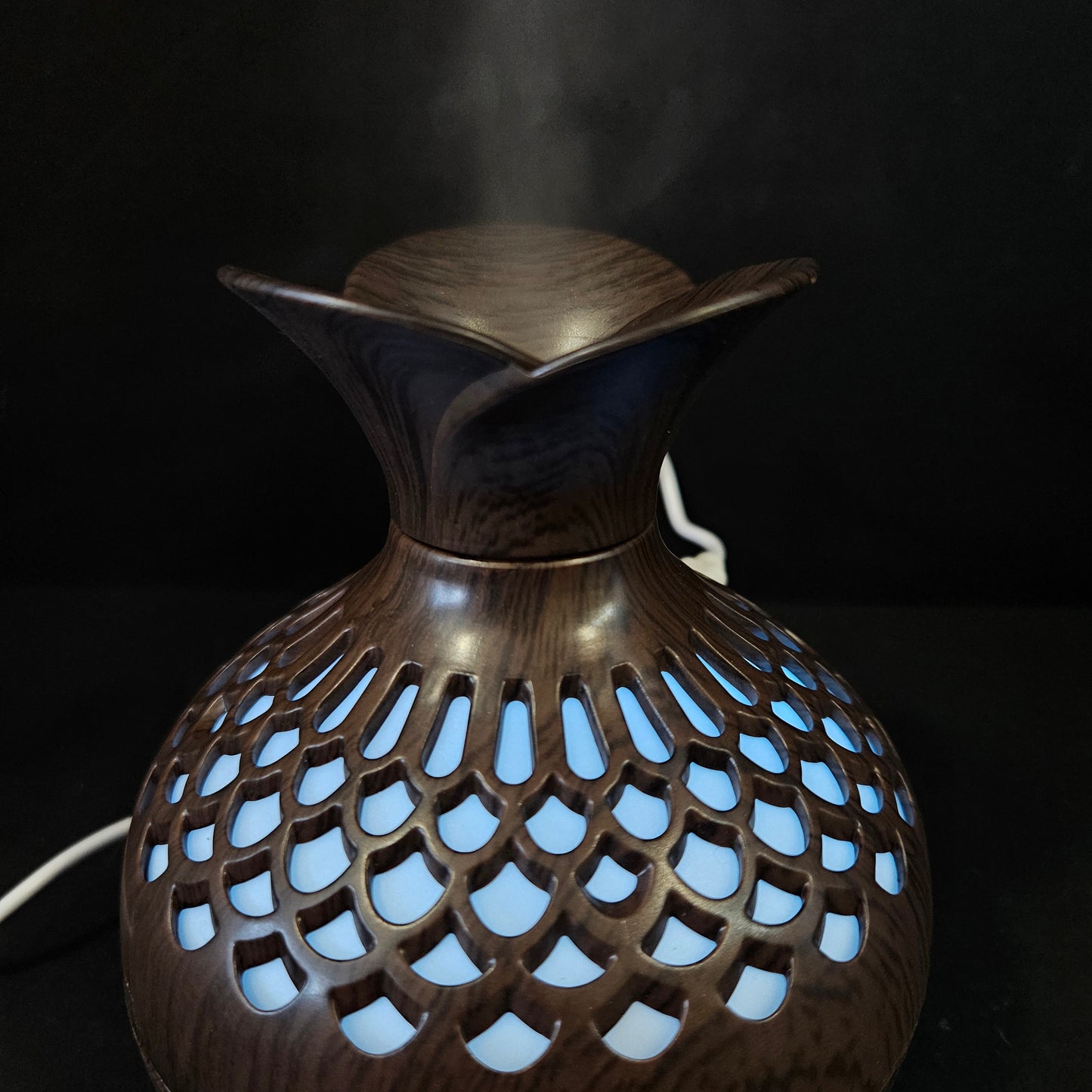 Mist Humidifier, Wood Grain Scent Diffuser Flower Vase Shape for Bedrooms
