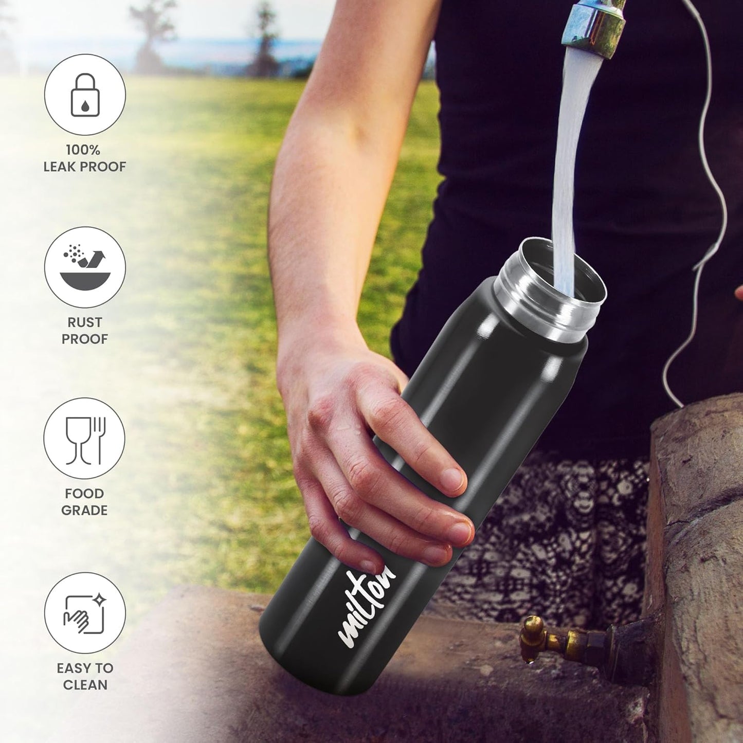 Handy 850 Stainless Steel Bottle (Milton)Rust-free, easy to carry & convenient(780ml)