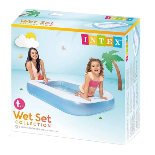 Intex wet set rectangular Pool for Kids 1 2 Years above Bath Kiddie Pool for Summer Play Box Pool
