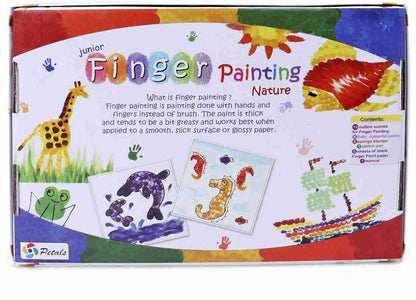 Junior Finger Painting nature learn 8 new finger painting techniques. 16 sheets of paint paper, 6 safe, colourful paints, 6 Sponge shapes. Perfect for little artists to explore and express their creativity.