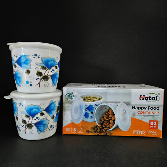 Hetal plastic Happy Food Container the edges are smooth and it gives healthy appearance available in a variety of colors 2 pieces set bpa free,food grade storage container
