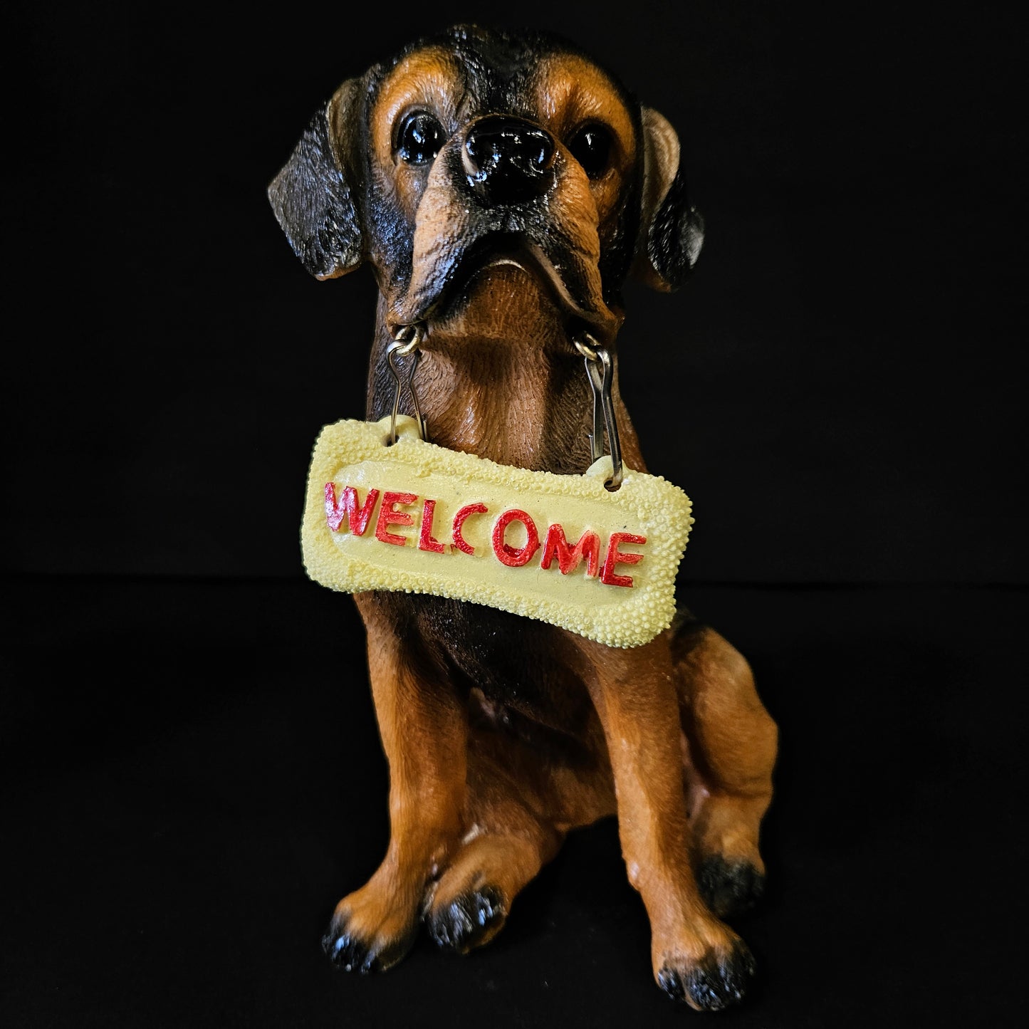 Realistic breed Dogs Welcome Greeter Statue Dog Collectible Decor showpiece Figurine
