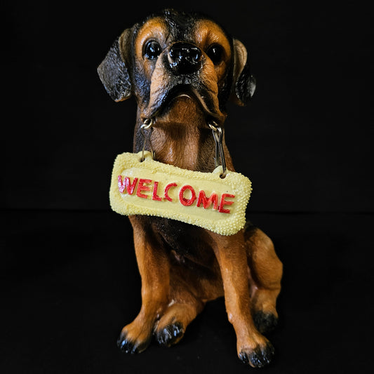 Realistic breed Dogs Welcome Greeter Statue Dog Collectible Decor showpiece Figurine