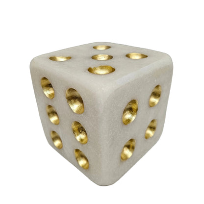 White Resin Decorative Dice Modern Tabletop Sculpture Decorative Showpiece