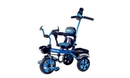 Dash star Hexa star tricycle with parental rod for movement,removable safety handrest,trin trin bell,360 degree rotating seat,front & rear Basket for storage,cushion seat for comfortable experience