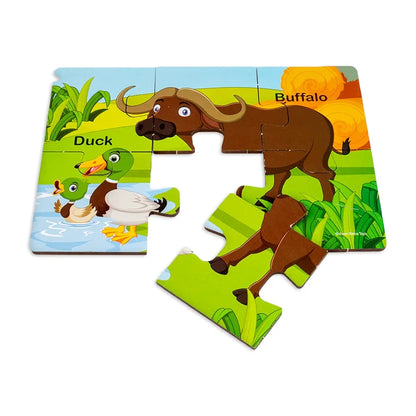 Ratna's My First Wooden Jigsaw Puzzle Domestic Animals for Kids