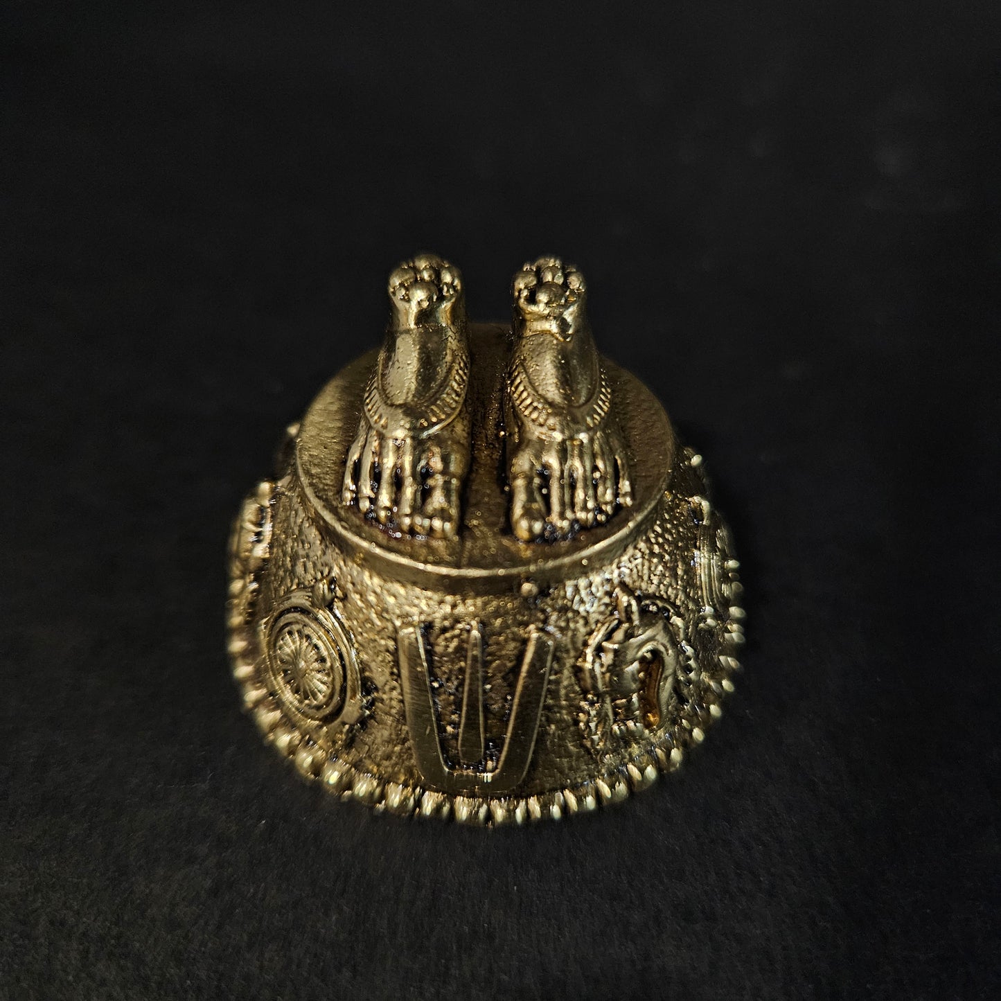 Ayyappan Traders Premium Brass Lord Balaji Charan Paduka For Pooja | Lightweigth Brass Perumal Padham for Pooja| Premium Brass Balaji Feet with Shanku Chakra Namam | Vishnu Charan Padhuka