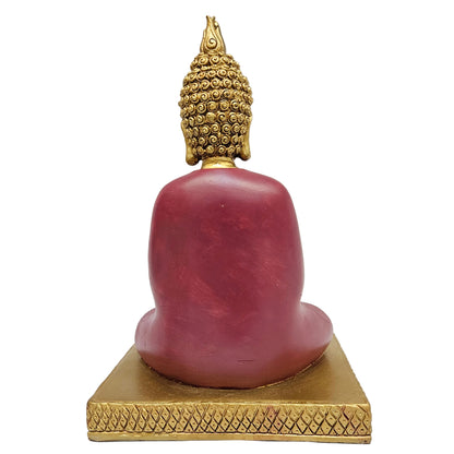 Pink Antique Finish Polyresin Buddha Statue Showpiece Figurine
