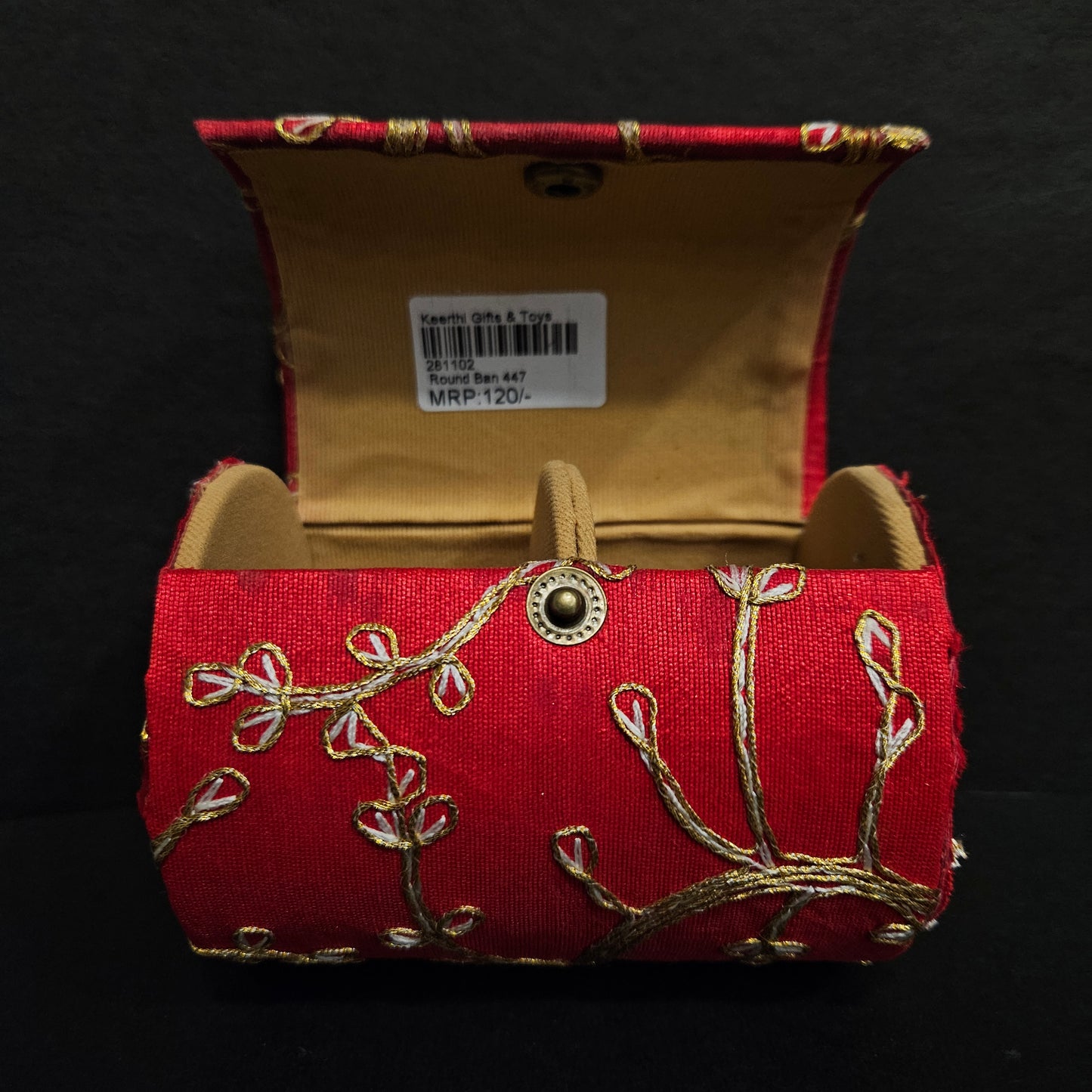 Women's Bangle Organizer Box, with Golden Zari Embroidered easily portable to everywhere for women's