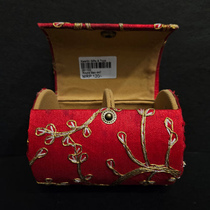 Women's Bangle Organizer Box, with Golden Zari Embroidered easily portable to everywhere for women's