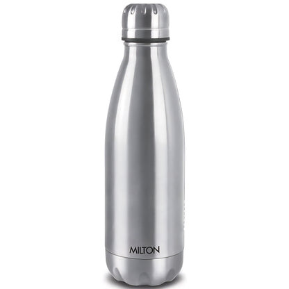Milton Duo DLX 750 Thermosteel Bottle, 700 ml Water Bottles, 24 Hours Hot and Cold, Easy to Carry, Easy Grip, Rust Proof, Tea, Coffee, Office, Travel Bottle, Silver