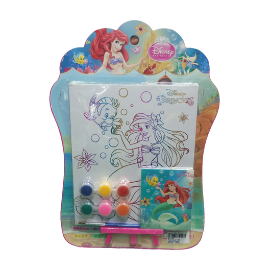 Disney Frozen 2 paint set for kids.It includes Frozen-themed canvases, paints, and a brush. It is designed for creative activities