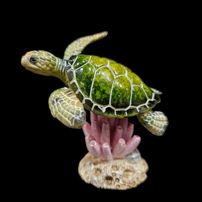 Sea Turtle Statue Garden Decor, Tabletop Display Sea Turtle Sculpture