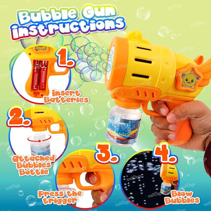 Bubble Gun for Kids Automatic Bubble Blower Maker with Light Effects Battery Operated Duck Bubble Stick for Girls & Boys