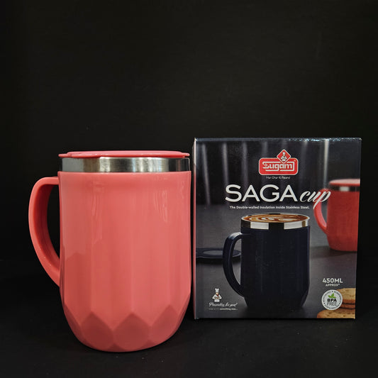 Sugam har Ghar ki pasand Saga Cup the double walled Insulation inside Stainless Steel