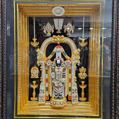 Lord Balaji Photo Frame with multi colour lighting & slokam for Marriage gifting,house warming
