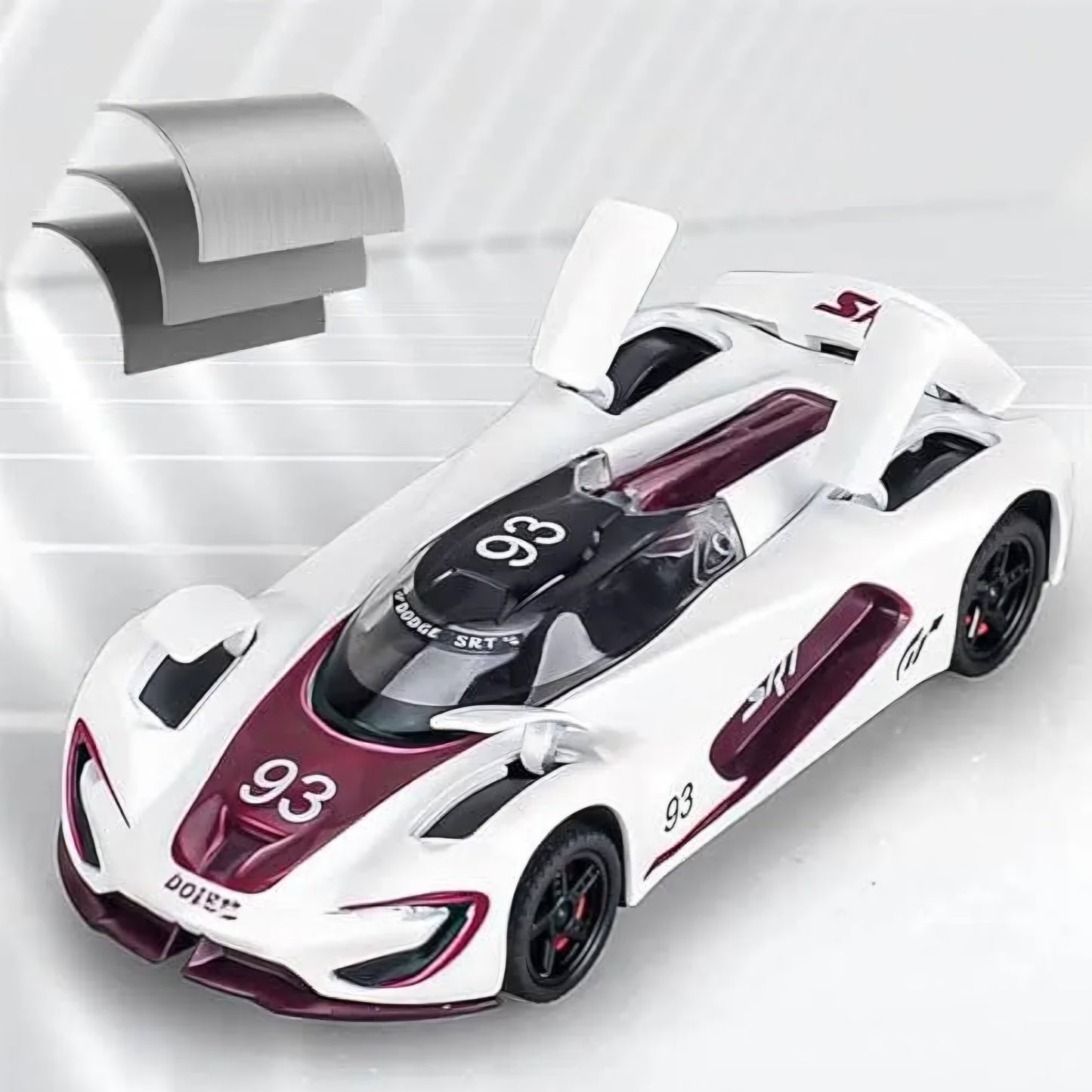 Dodge SRT Tomahawk Sport CAR Model Car 1:32 Scale Exclusive Alloy Metal Pull Back Die-cast Car Toy with Openable Doors & Light Music Boys Toys for Kids