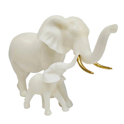 Mother & Baby Elephants Statue Elegant Decor for Home Office Unique Tabletop Decoration for Luck and Prosperity for Moms and Women