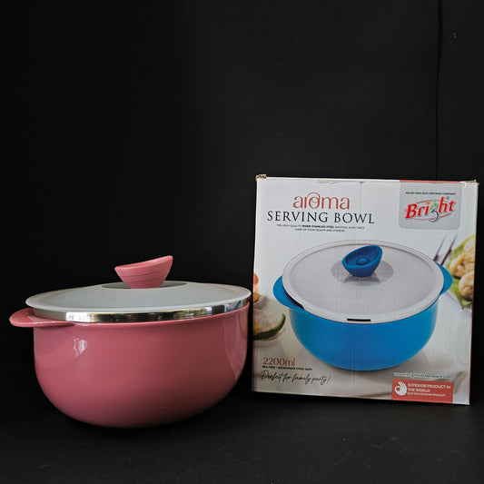 Bright Aroma serving Bowl with high quality inside Stainless steel material aslo takes care of your health and hygiene Bpa free storage Bowl