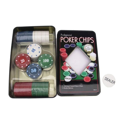 Poker Chips Casino Poker Chips Playing Cards in Plastic Box with Playing Cards Fun Drinking Games Night Party Games