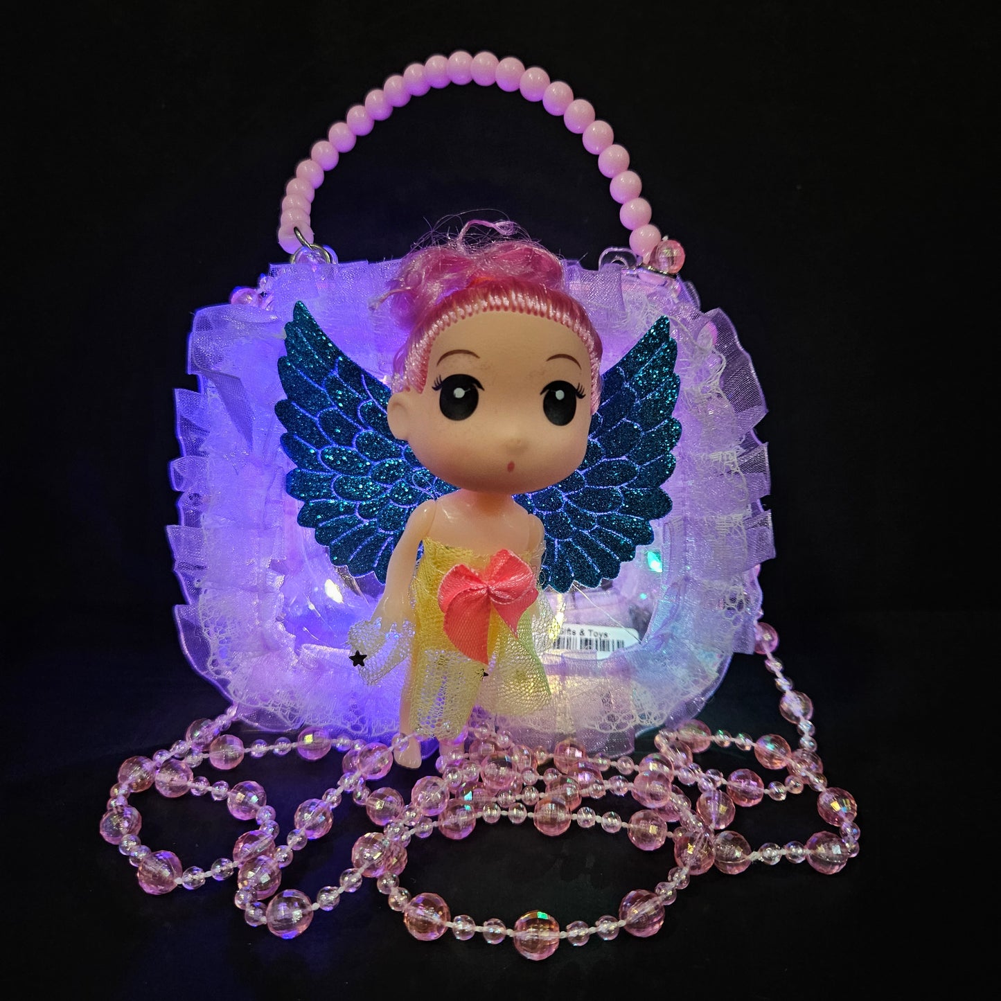 Cute Purse multi colour lighting sling bag for Girls Kids, Rainbow Glitter Sequin Crossbody Bag for Toddlers